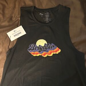 Zyia Active Black Tank Top with 'Brighter' Graphic